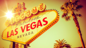El famoso letrero de bienvenido a Las Vegas